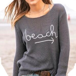 wooden ships Women’s Dark Gray To The Beach Lightweight Sweater Jumper M/L